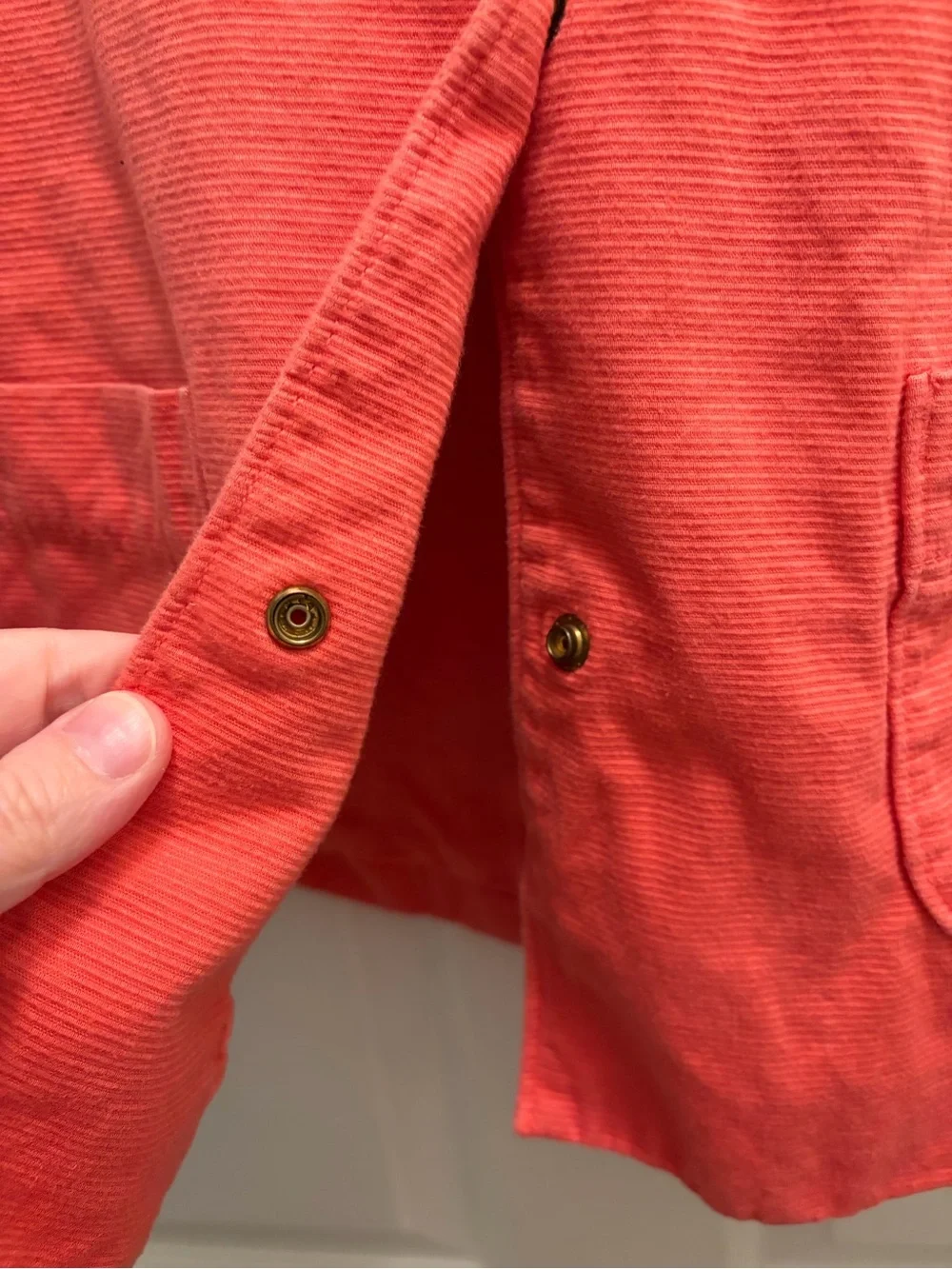 BabyGap Girls Size 5 Coral Corduroy Coat Flower Button Lined Jacket